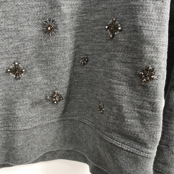 J. Crew Embellished Gray Sweatshirt - Picture 6 of 6